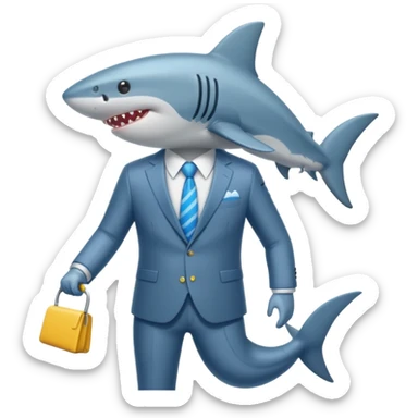 draw a vacuum sealed shark wearing a suit sticker