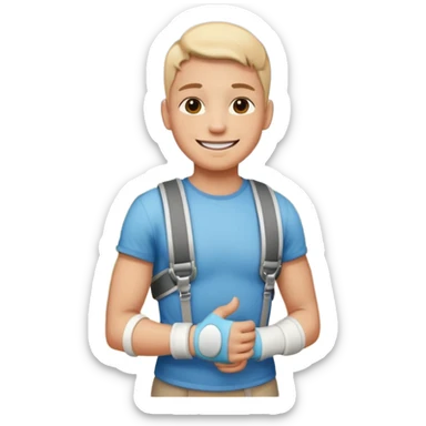 Ich fühle mich fröhlich, weil ich taglich positive Lust habe. Außerdem habe ich gestren Unfall gemacht. Uhhh aber … ich bin stark 💪🏼🦿🦾 sticker