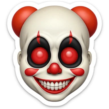 Make an image of a skull clown sticker