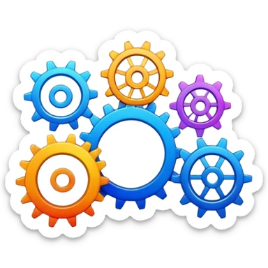 cogs made of paint sticker