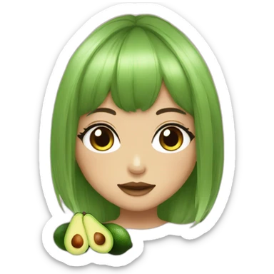 Avocado girl in gyaru style sticker
