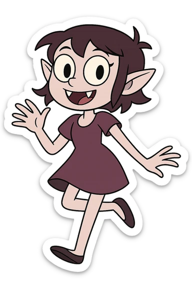 Remove the background, keep the vampire girl in cartoon style with transparent background, focus on a clean cartoon style character with no background. sticker