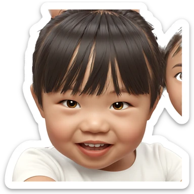 girl with boys smiling together sticker