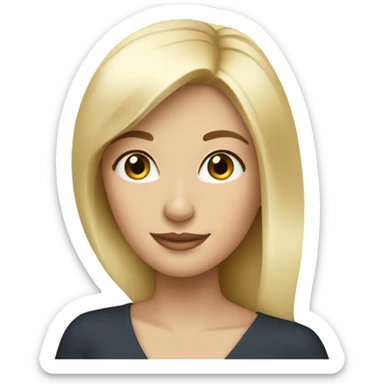 Pretty white blonde woman with champagne sticker