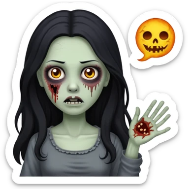 Spooky zombie Samara from the ring movie sticker