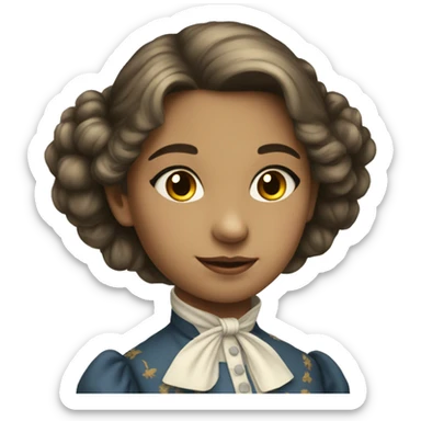 fair young girl in 19th century costume sticker