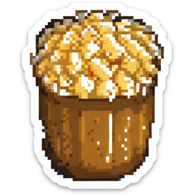 pixel art emoji of a single popcorn kernel sticker