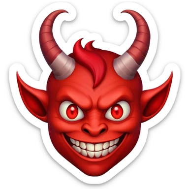 smiling devil with bad characteristics sticker