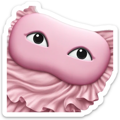 Light pink Frilly satin sleep mask no eyes sticker