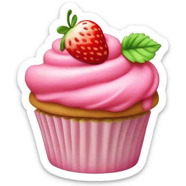  Cupcake with strawberry cheesecake on it  sticker