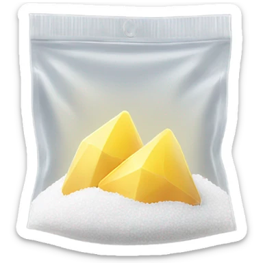 Salt shards in a small zip bag sticker