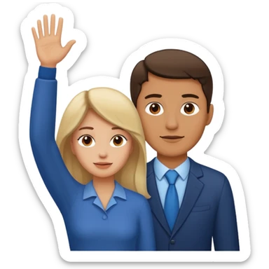 Man behind a bent over woman with his hand up sticker