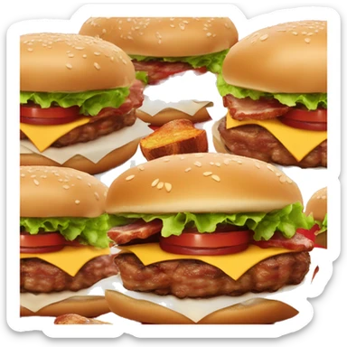 wendy's baconator burger double meat no tomatos sticker