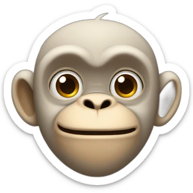 A sideway monkey with eyes in corner  sticker