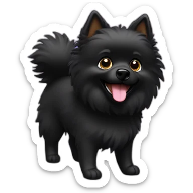 Little black spitz play with toy sticker