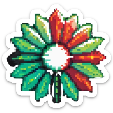 Star-shaped members badge with green to red gradient rays emanating from center sticker