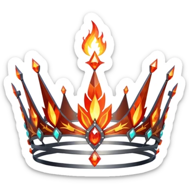 fantasy magic tiara of fire and ash low poly sticker