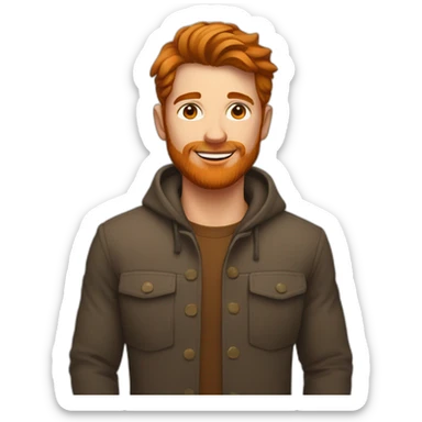 Personne rousse avec un grand brun sticker