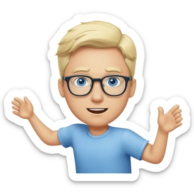 blonde man with glasses blue eyes running someone over  sticker