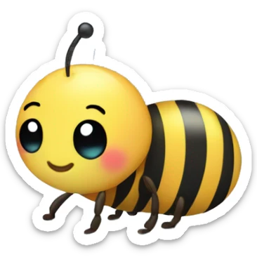 Kawaii rainbow pastel bee in snow globe  sticker