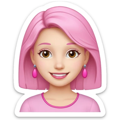 Aesthetic girl with pink accessories  sticker