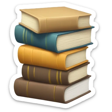 neutral stack of books sticker