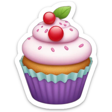 Happy cupcake sticker
