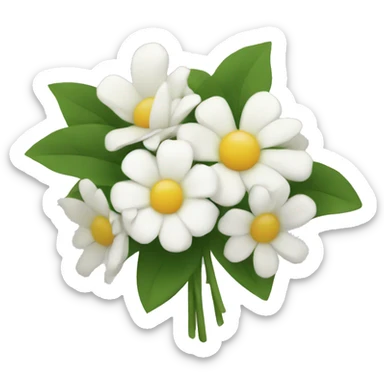 white flower bouquet sticker