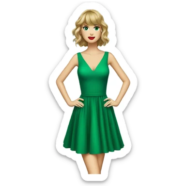 Taylor Swift with a Green dress  sticker