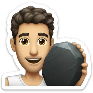 israeli taking selfie with The Black Stone sticker