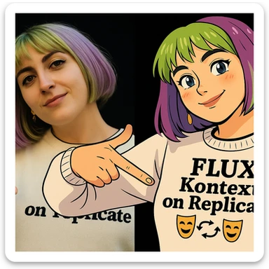 replace replicate to emojis and make the background black  sticker