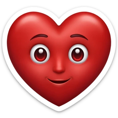 Un cuore grande rosso scuro con sotto faccina innamorata  sticker