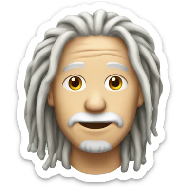 old white guy with dreads  sticker