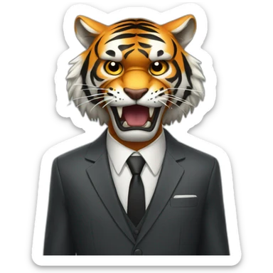 Angry Tiger with suit sticker