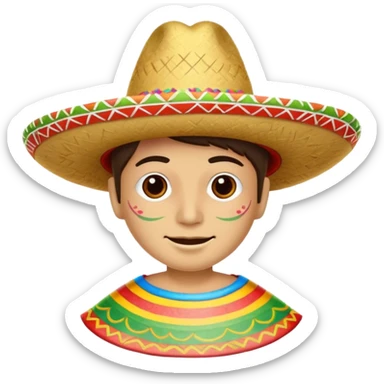 Sombrero at fajitas party sticker