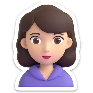 black girl with dark brown hair sticker