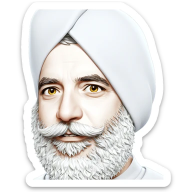 hooded portrait of a bearded boy sticker