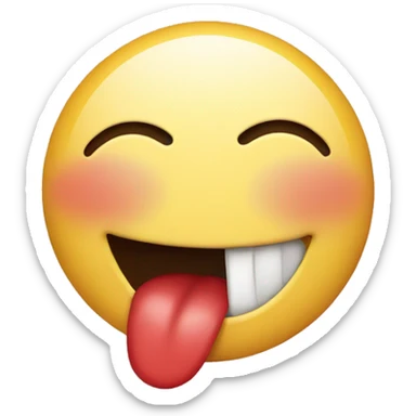 Smiley face emoji biting lip sticker