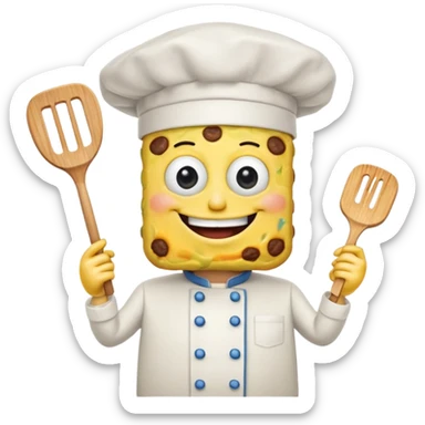 SpongeBob cooking Krabby patties sticker