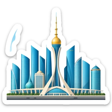 Astana skyline with Bayterek Tower, the capital city of Kazakhstan sticker