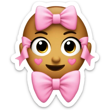 kissy face with a pink bow heart sticker