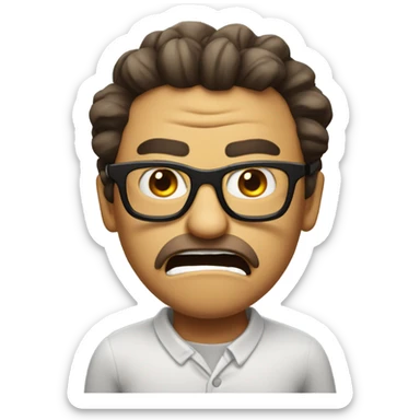 mad emoji with glasses sticker