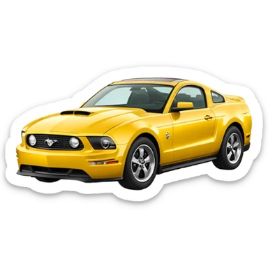 Create a mustang 309 emoji in yellow colour  sticker