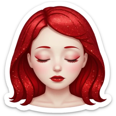 red glitter girl dead sticker