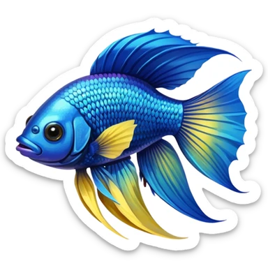  PK betta fish with blue and yellow  sticker