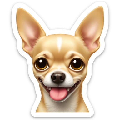 Beige Chihuahua with tongue out of his mouth at one side sticker