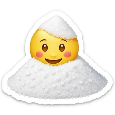 Happy emoji with a pile of salt sticker