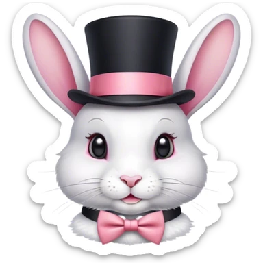 A rabbit wearing a top hat and bow tie  sticker