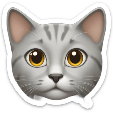 eager gray cat sticker