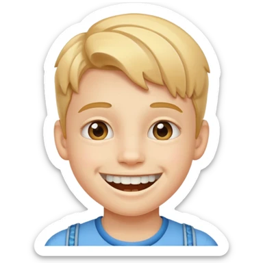 kid with braces sticker